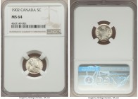 Edward VII Pair of Certified 5 Cents 1902 MS64 NGC, 1) 5 Cents 1902, London mint 2) "Large H" 5 Cents 1902-H, Heaton mint Sold as is, no returns. 

...
