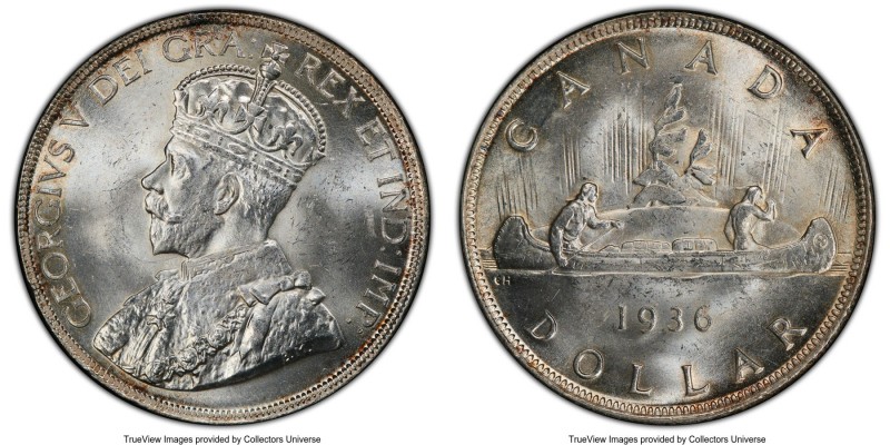 George V Dollar 1936 MS64+ PCGS, Royal Canadian mint, KM31.

HID09801242017
...