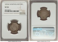 Newfoundland. Victoria Pair of Certified 20 Cents NGC, 1) 20 Cents 1876-H - VF35, Heaton mint 2) 20 Cents 1885 - VF Details (Cleaned), London mint Sol...