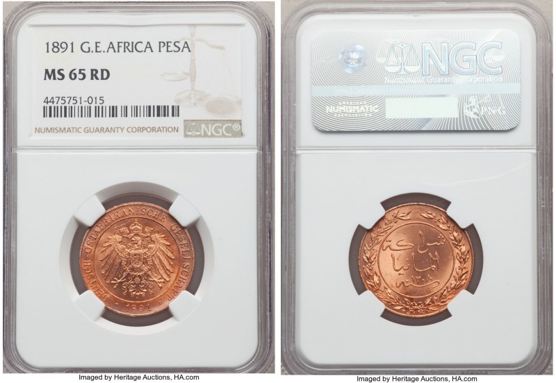 German Colony. Wilhelm II Pesa 1891 MS65 Red NGC, KM1.

HID09801242017

© 20...
