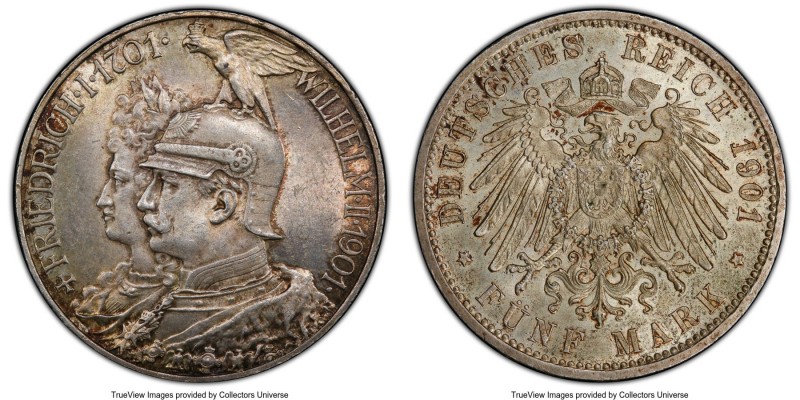 Pair of Certified Multiple Mark Issues PCGS, 1) Prussia. Wilhelm II 5 Mark 1901-...