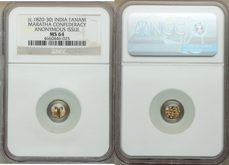 Maratha Confederacy 7-Piece Lot of Certified gold Fanams ND (1820-1830) NGC, KM2...