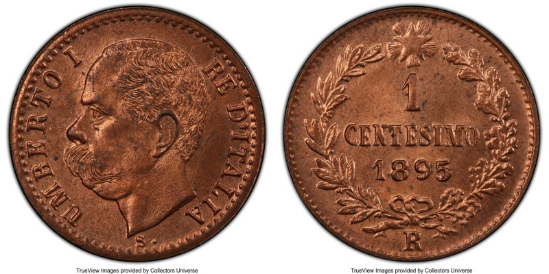Umberto I 5-Piece Lot of Certified Centesimi 1895-R PCGS, 1) Centesimo - MS65 Re...
