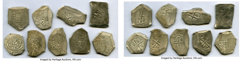 Philip V 9-Piece Lot of Uncertified Cob 8 Reales VF, Includes 9 cob 8 Reales, li...
