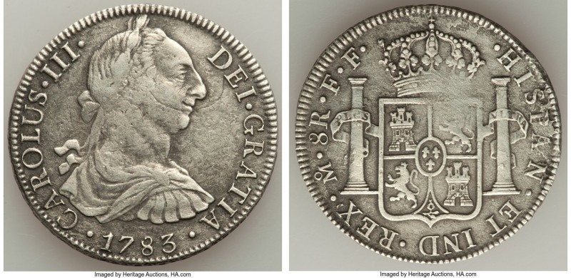 Charles III "El Cazador" Shipwreck 8 Reales 1783 Mo-FF VF (Saltwater Corrosion, ...