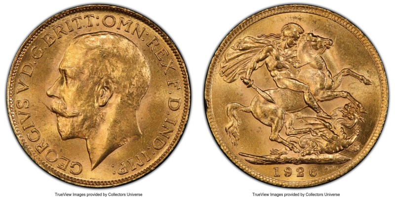 George V gold Sovereign 1926-SA MS64 PCGS, Pretoria mint, KM21. AGW 0.2355 oz. ...