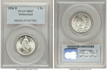 Confederation Franc 1936-B MS67 PCGS, Bern mint, KM24. Blast white and displaying dazzling mint brilliance. Scarcely seen finer.

HID09801242017

...