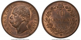 Pair of Certified Assorted Issues PCGS, 1) Italy: Umberto I 10 Centesimi 1893-BI - MS65 Red and Brown, Rome mint 2) Japan: Taisho 5 Sen Year 10 (1921)...