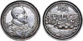 Polish-Lithuanian Commonwealth. King Sigismund III Vasa. Medal of Gdansk, 1617, An old copy made by casting. Silver, 38,05g. Речь Посполитая. Король С...