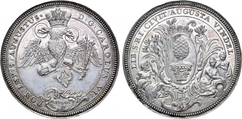 Germany. Imperial city of Augsburg. Double Thaler, 1740. Silver, 58,51g. Германи...