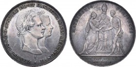 The Austro-Hungarian Empire. 2 Gulden 1854. Silver, 25,98g. Австро-Венгерская империя. 2 гульдена 1854 года.

 Серебро. 25,98г. А. Вена. Отчеканен в...