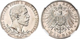 German Empire. Imperial Principality of Schwarzburg-Sondershausen. 2 Mark 1905. Silver. In holder NGC PF 62 CAMEO. Германская империя. Имперское княже...