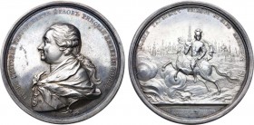 Медаль 1771 года. В честь графа Г.Г. Орлова, за избавление Москвы от моровой язвы.

 Серебро. 307,20г. Диаметр 92,8 мм. Cанкт-Петербургский монетный...