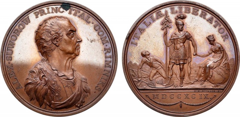 Медаль 1799 года. В честь князя Италийского, графа А.В. Суворова-Рымникского.
...