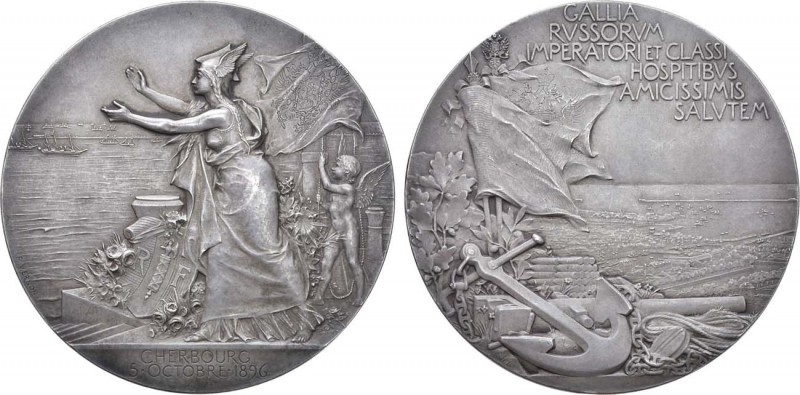 Медаль 1896 года. В память визита Российской эскадры во Францию.

 Серебро. 15...