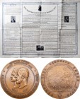Комплект из медали и плаката 1910 года.


 Медаль 1910 года в память 200-летия Лейб-гвардии Кексгольмского Императора Австрийского полка. Бронза. 1...