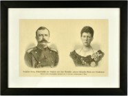 Гравюра с изображением Великого Князя Георгия Михайловича и его супруги Марии Георгиевны с паспарту в рамке под стеклом.

 Подпись на немецком языке...