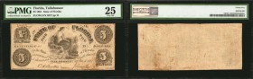 Tallahassee, Florida. State of Florida. 1861. $5. PMG Very Fine 25.
Allegorical woman at center, with "5" obligations in three of the four corners, w...