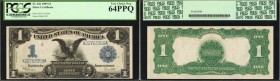 Fr. 236. 1899 $1 Silver Certificate. PCGS Currency Very Choice New 64 PPQ.
A nearly Gem example of this Black Eagle Silver Certificate, found with fu...