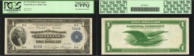 Fr. 718. 1918 $1 Federal Reserve Bank Note. Cleveland. PCGS Currency Superb Gem New 67 PPQ. Low Serial Number.
A low serial number of "D240A" is obse...