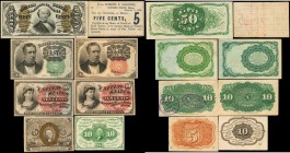 Lot of (8). Fractional Currency & Obsolete Note. 5, 10 & 50 Cents. Very Fine to Extremely Fine.
Included in this lot are the following: A Kittery Poi...