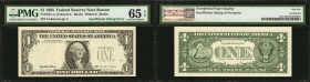 Fr. 1921-A. 1995 $1 Federal Reserve Note. Boston. PMG Gem Uncirculated 65 EPQ. Insufficient Inking Error.
This Gem Insufficient Inking Error note is ...