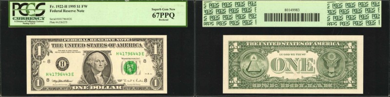 Lot of (3) Fr. 1922-H. 1995 $1 Federal Reserve Notes. St. Louis. PCGS Currency S...