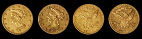 Lot of (2) Late Date Liberty Head Eagles. AU (Uncertified).
Included are: 1899-S; and 1907-D.
Estimate: $1830.00