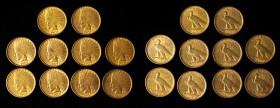 Lot of (10) 1907 Indian Eagles. No Periods. AU (Uncertified).
Estimate: $9150.00