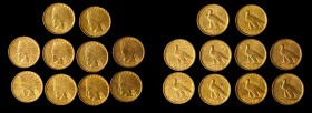 Lot of (10) 1907 Indian Eagles. No Periods. EF-AU (Uncertified).
Estimate: $9150.00
