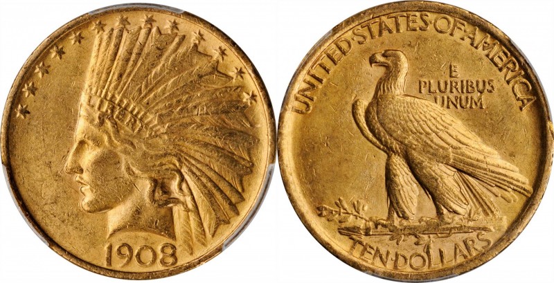 Lot of (2) 1908 Indian Eagles. MS-61 (PCGS).
Included are: No Motto; Motto.
Es...