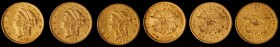 Lot of (3) 1853 Liberty Head Double Eagles. EF-AU (Uncertified).
All examples are impaired due to cleaning and/or surface damage.
Estimate: $6000.00