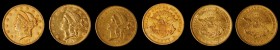 Lot of (3) 1857 Liberty Head Double Eagles. EF-AU (Uncertified).
All examples are impaired due to cleaning or polishing.
Estimate: $5700.00