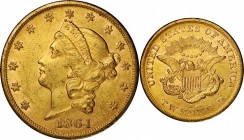 1864-S Liberty Head Double Eagle. Mint State, Altered Surfaces Uncertified).
Estimate: $2500.00