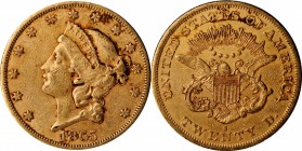 1865-S Liberty Head Double Eagle. Extremely Fine, Environmental Damage (Uncertified).
Estimate: $1900.00