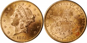 1885-S Liberty Head Double Eagle. Mint State, Surface Damage (Uncertified).
Estimate: $1900.00