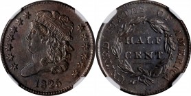1825 Classic Head Half Cent. AU Details--Cleaned (NGC).
PCGS# 1141. NGC ID: 222T.
Estimate: $150.00