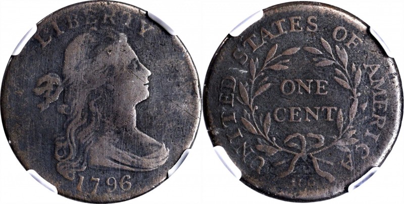 1796 Draped Bust Cent. S-98. Rarity-4. Reverse of 1795. VG Details--Environmenta...