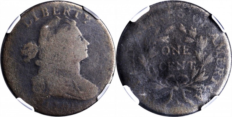 1796 Draped Bust Cent. S-94. Rarity-5+. Reverse of 1797. AG Details--Scratches (...