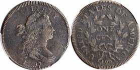 1797 Draped Bust Cent. S-136. Rarity-3. Reverse of 1797, Stems to Wreath. Fine Details--Environmental Damage (PCGS).
PCGS# 35939.
Estimate: $300.00
