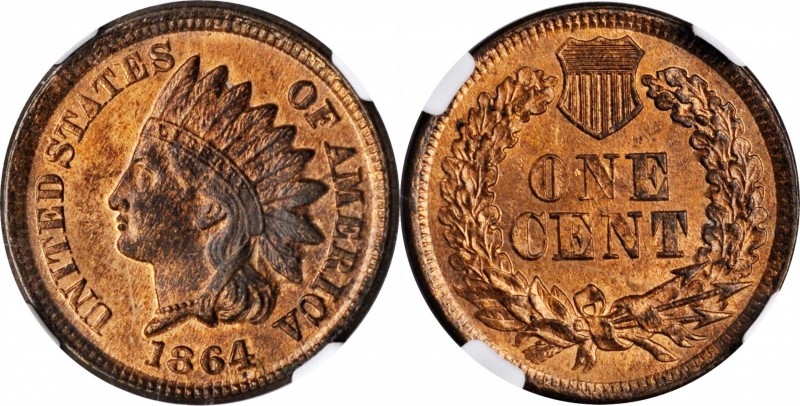 1864 Indian Cent. Bronze. MS-63 RB (NGC).
PCGS# 2077. NGC ID: 227L.
Estimate: ...