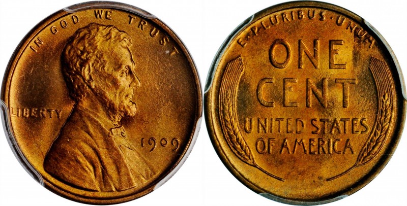 1909 Lincoln Cent. MS-65 RD (PCGS). CAC.
PCGS# 2431. NGC ID: 22B3.
Estimate: $...