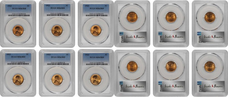 Lot of (6) Choice Mint State 1923 Lincoln Cents. (PCGS).
Included are: (5) MS-6...