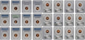 Lot of (21) Certified Proof Lincoln Cents.
Unless otherwise stated, all examples are certified by PCGS. Included are: 1958 Proof-68 RD (NGC); 1958 Pr...