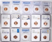 Lot of (42) Certified Proof and Mint State Lincoln Cents.
Included are: Proof: 1958 Proof-67 RD (NGC); 1975-S Proof-66 * RD Cameo (NGC); 1994-S Proof...