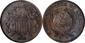 1865 Two-Cent Piece. Fancy 5. MS-66 BN (NGC).
PCGS# 3582. NGC ID: 5N7T.
Estimate: $800.00