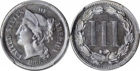 1886 Nickel Three-Cent Piece. Proof-67 (PCGS).
PCGS# 3782. NGC ID: 2768.
Estimate: $600.00