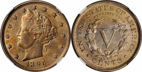 1896 Liberty Head Nickel. AU-55 (NGC).
PCGS# 3857. NGC ID: 277B.
Estimate: $150.00