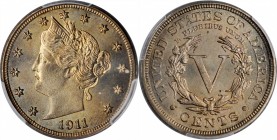 1911 Liberty Head Nickel. MS-66 (PCGS).
PCGS# 3872. NGC ID: 277M.
Estimate: $475.00