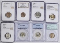 Lot of (8) Certified Mint State Buffalo and Jefferson Nickels.
Included are: Buffalo: 1938-D MS-65 (PCGS), OGH--First Generation; 1938-D MS-65 (NGC);...